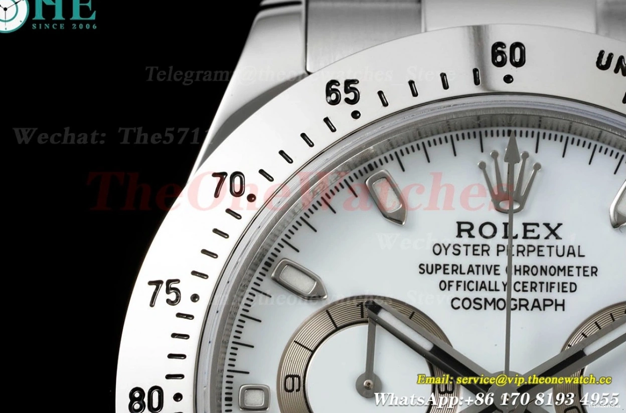 SS White WF Dial Daytona A7750 316L 116520 SS 0424